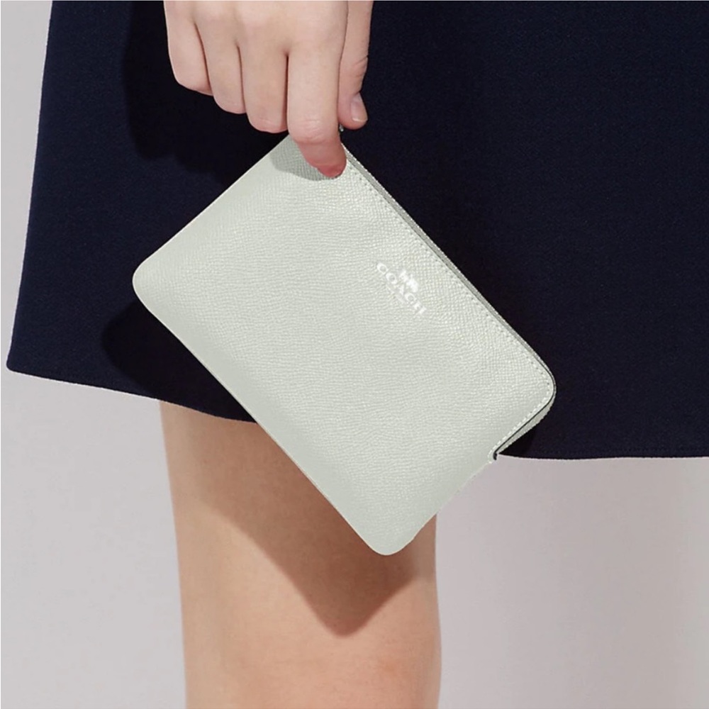 Coach Sage Green Leather Wristlet